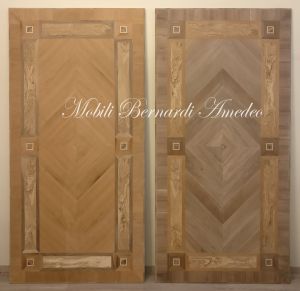 Piani per tavoli stile classico in legno con intarsi in noce ciliegio e ulivo